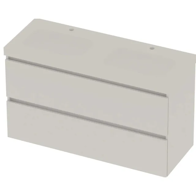 Basic-Line Moby 46 Badmeubelset Polystone 120x46x66 cm M46MWCHW120D2 Ice White Mat Wit