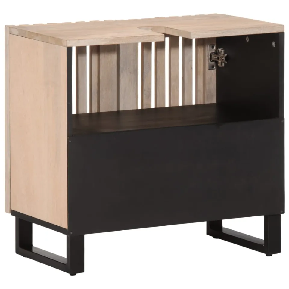 vidaXL Wastafelkast 62x34x58 cm massief mangohout bruin, foto 4