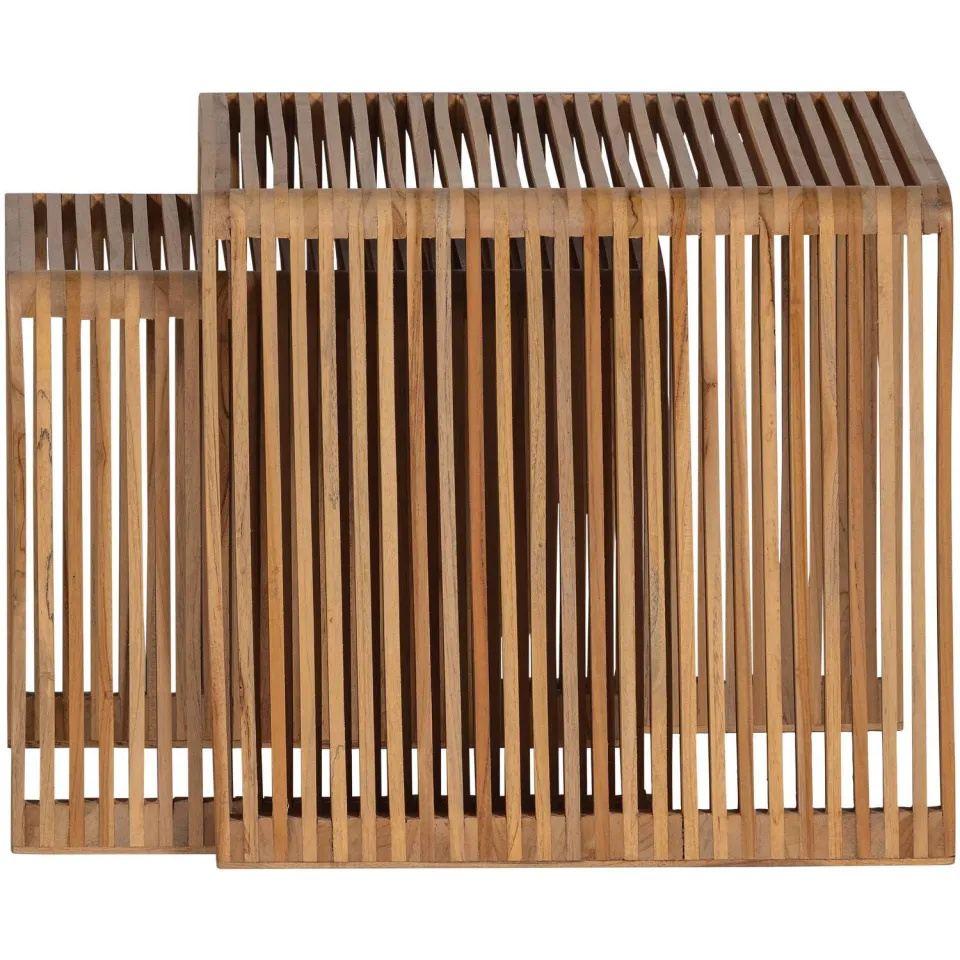 WOOOD Jasmijn bijzettafelset naturel brown