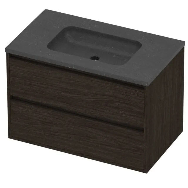 Proline Rollo Badmeubelset Hardsteen Elegant 80x46x54 cm Blue Stone Mokka Oak Eiken