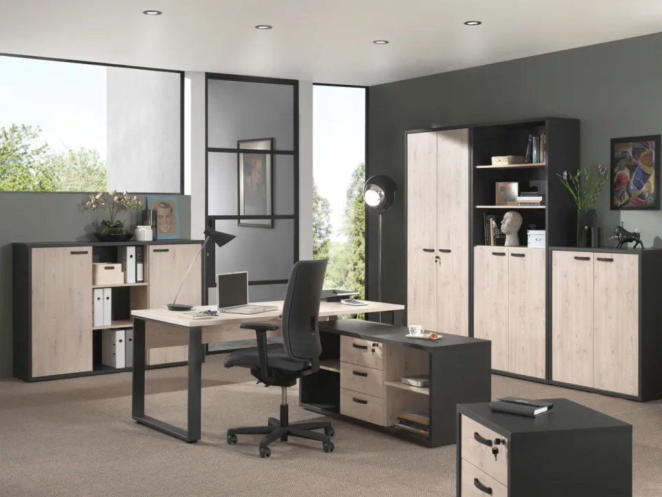Bureau Spinoza 200 cm bruin | grijs, foto 2