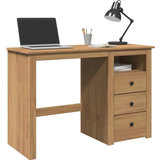vidaXL Bureau Panama 112x45x75 cm massief grenenhout Bruin