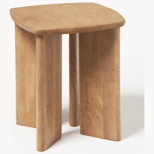 Westwing Collection Bijzettafel Willow van mangohout Beige