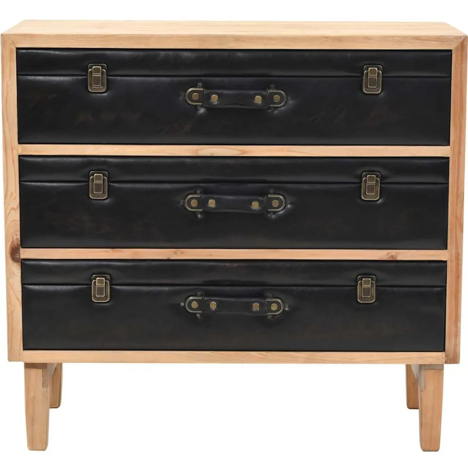vidaXL Ladekast 80x36x75 cm massief vurenhout bruin, foto 2