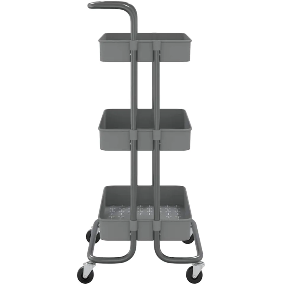 vidaXL Keukentrolley 3-laags 42x35x85 cm ijzer en ABS grijs, foto 4