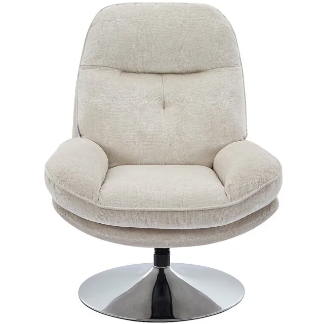 Vente-unique Draaifauteuil van beige getextureerde stof - ILMACA