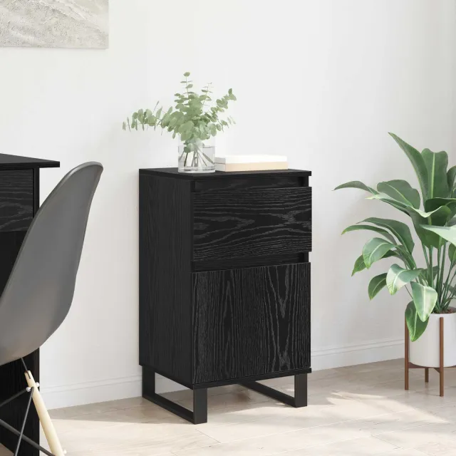 vidaXL Dressoir Zwart eiken 35 x 40 x 70 cm Bewerkt hout, foto 2