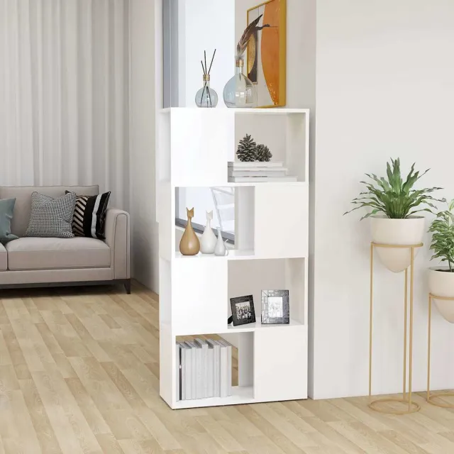 vidaXL Boekenkast/kamerscherm 60x24x124,5 cm bewerkt hout wit