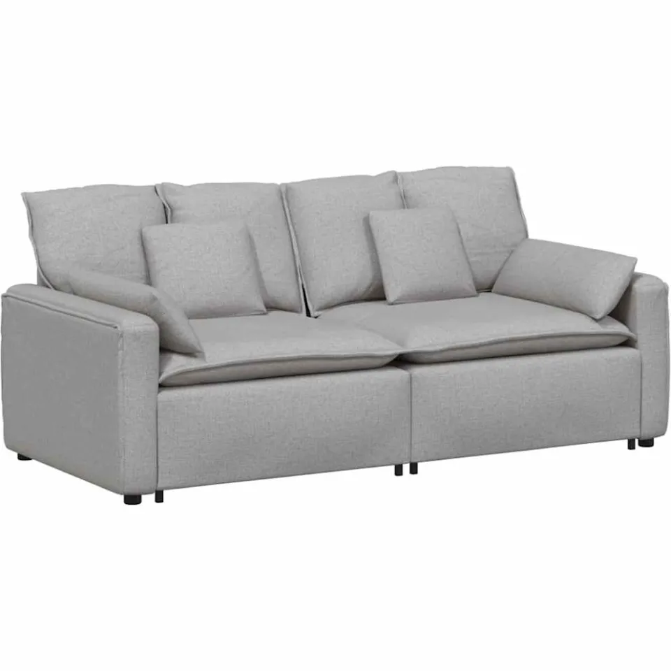 vidaXL Modulaire bank met kussens wolk grijs, foto 3