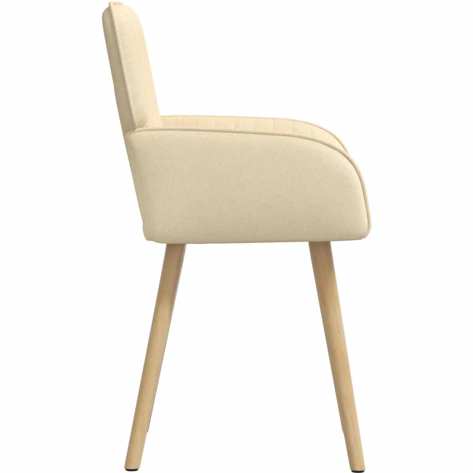 vidaXL Eettafelstoelen 4 st Stof Crèmekleurig 56,5 x 50 x 87,5 cm, foto 4