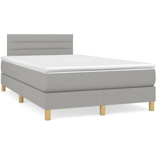 vidaXL Boxspring met matras stof lichtgrijs 120x190 cm grijs