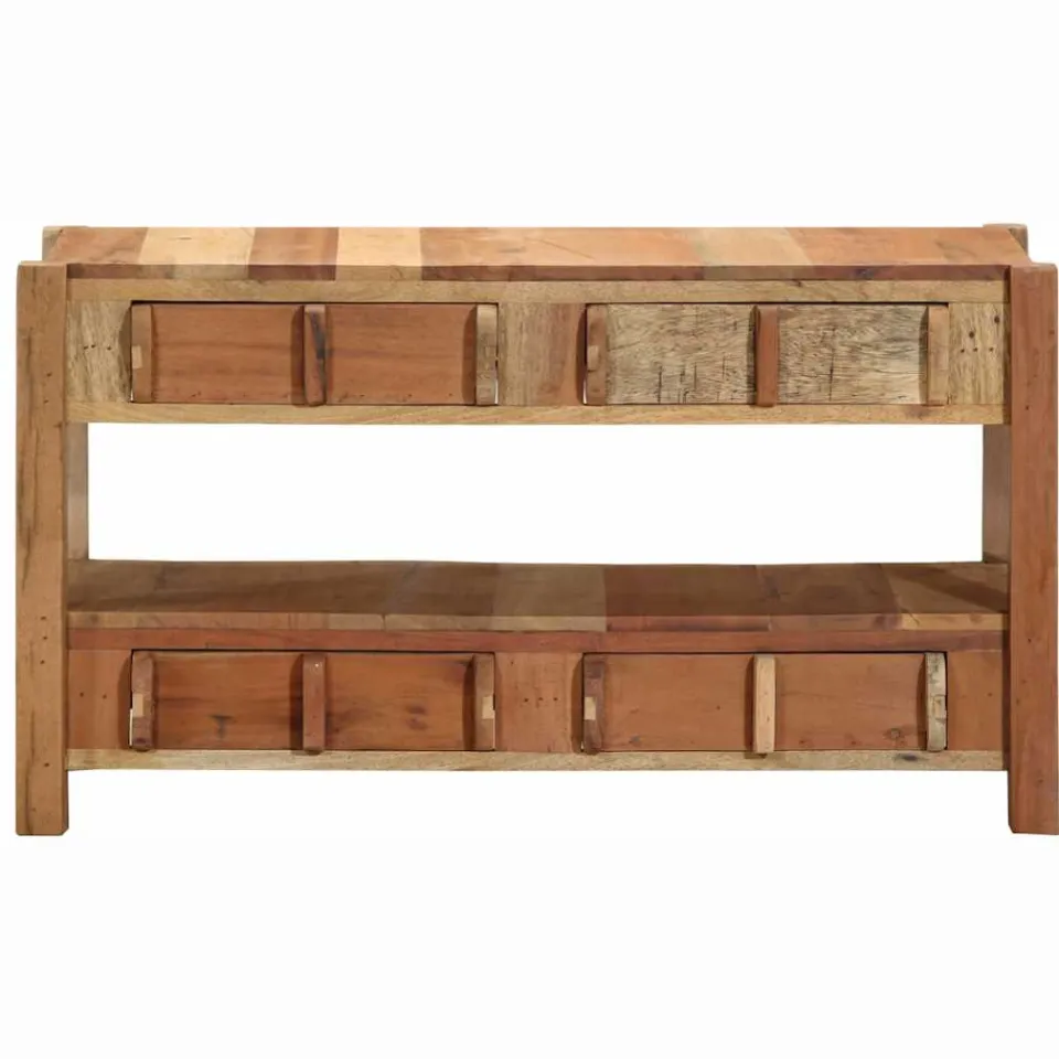 vidaXL TV-kast met lade Bruin 83 x 33 x 46 cm Massief Gerecycled Hout, foto 3
