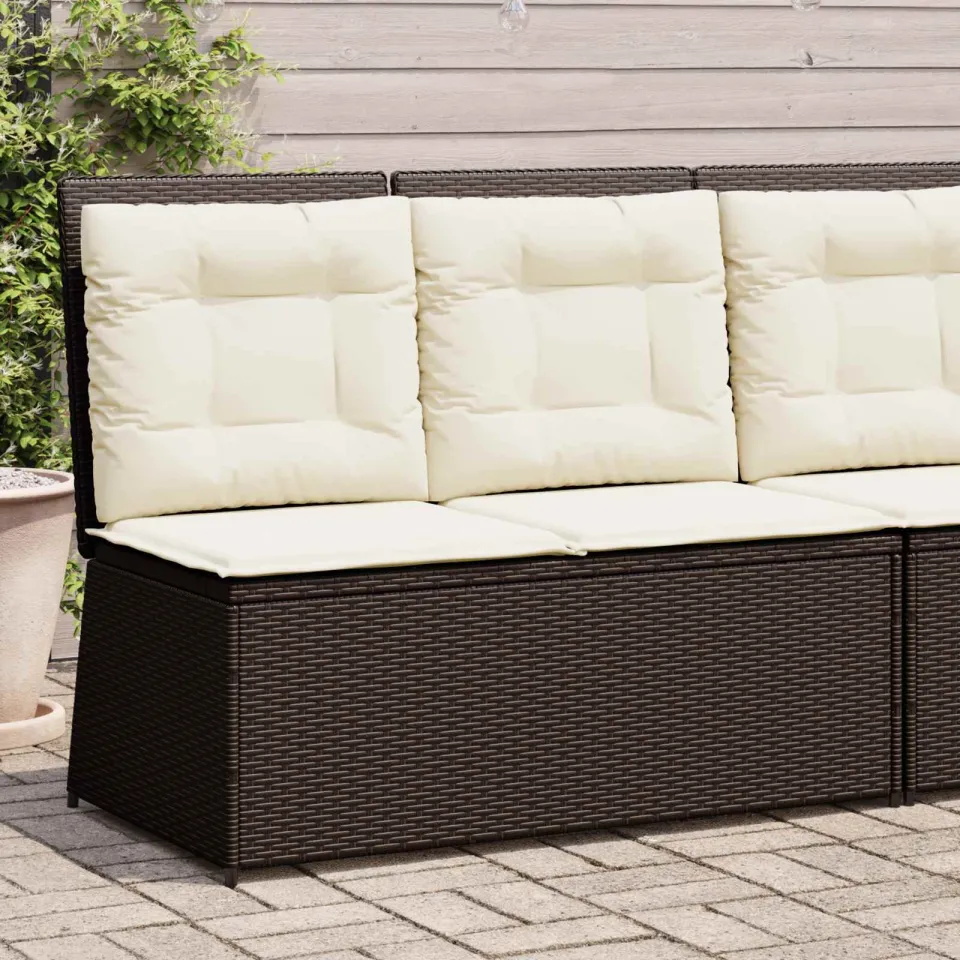 vidaXL Tuinbank Bruin poly rattan, foto 2