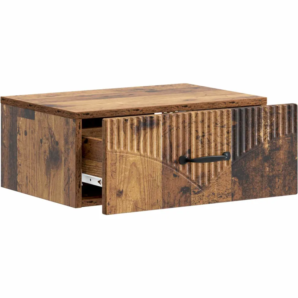 vidaXL Wandbeugel Bedkast Oud hout 49 x 34,5 x 20 cm Bewerkt hout bruin, foto 3