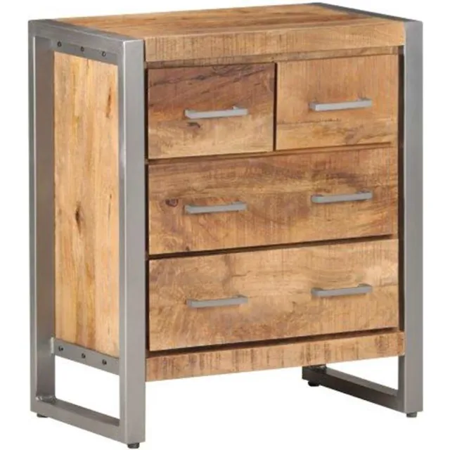 vidaXL Dressoir 60x35x70 cm ruw mangohout Bruin