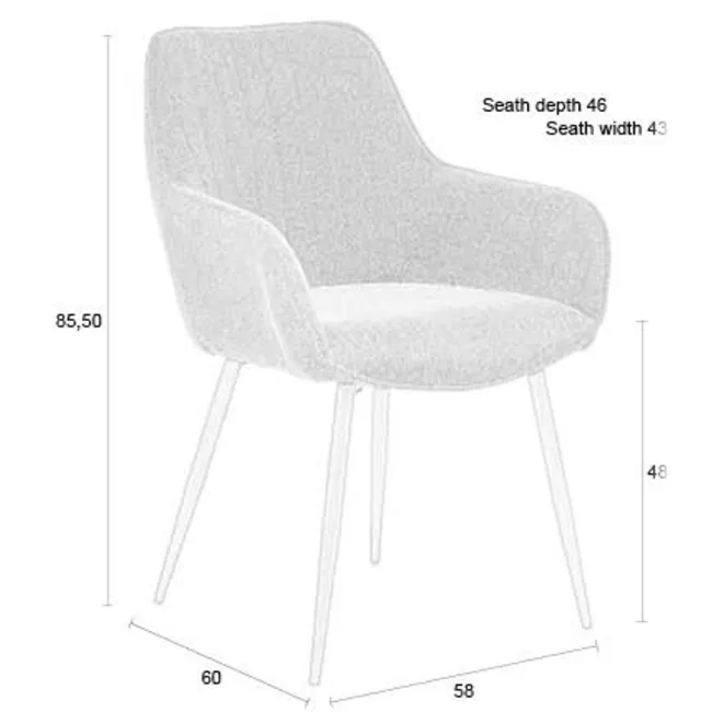 Housecraft Living Maud eetkamerstoel offwhite, foto 5