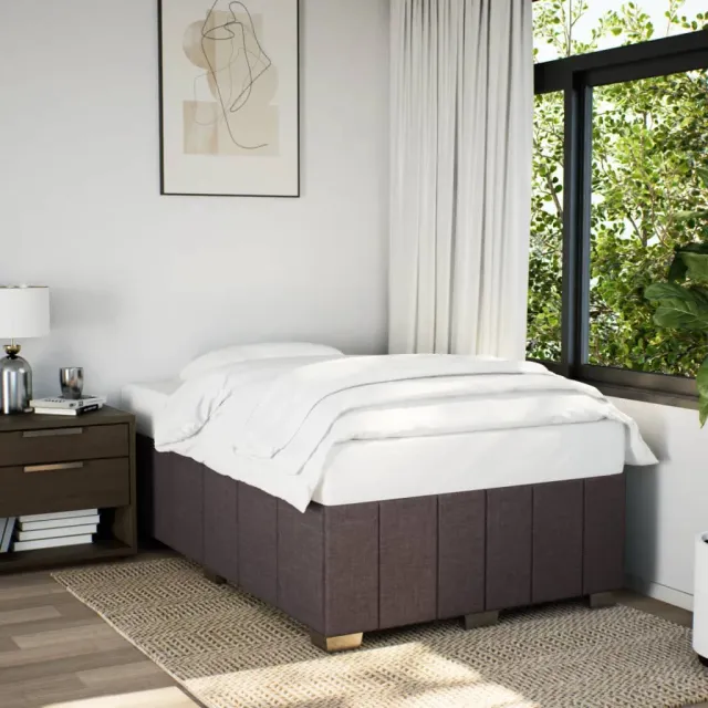 vidaXL Bedframe zonder matras 120x190 cm stof donkerbruin bruin