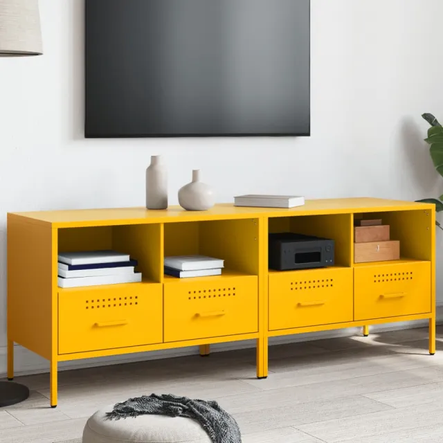 vidaXL Tv-meubelen 2 st 68x39x50,5 cm staal mosterdgeel, foto 2