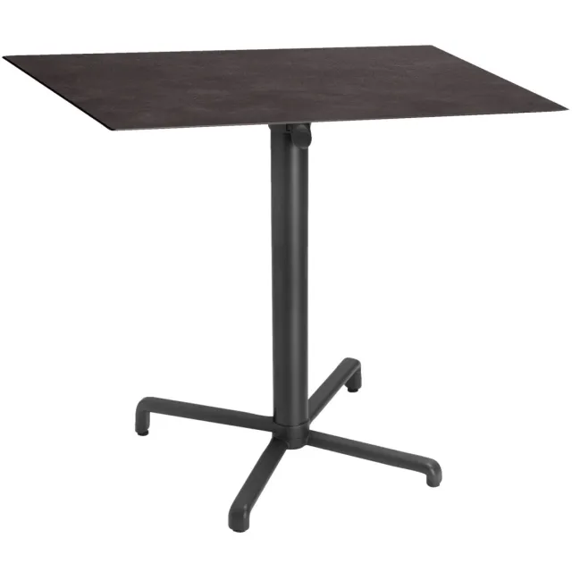 Vega Buitentafel Lift vierkant; 68x68x72 cm (LxBxH); Tafelblad grafiet, frame antraciet; vierkant