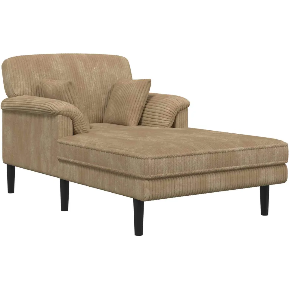 vidaXL Chaise longue Taupe Katoenen stof, foto 3