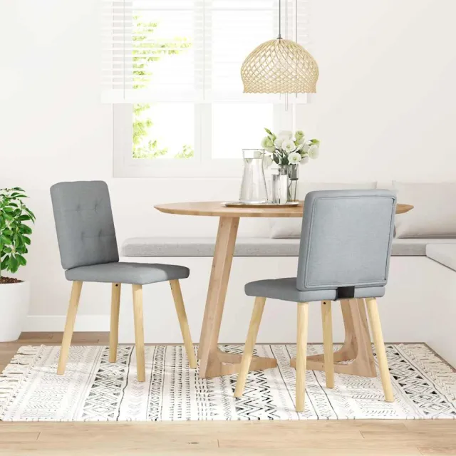 vidaXL Eetkamerstoelen 2 st stof lichtgrijs