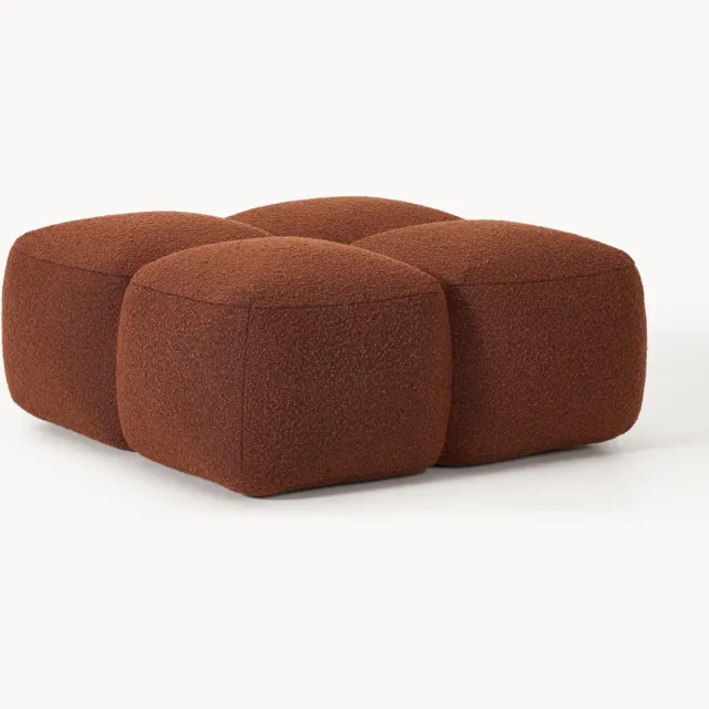 Westwing Collection Voetenbank Tayla van bouclé Terracotta