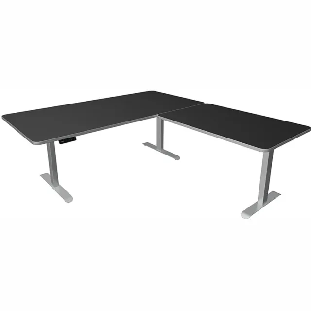 Kerkmann Zit sta hoekbureau Move-3 premium antraciet 200x220cm antraciet met rand zilver