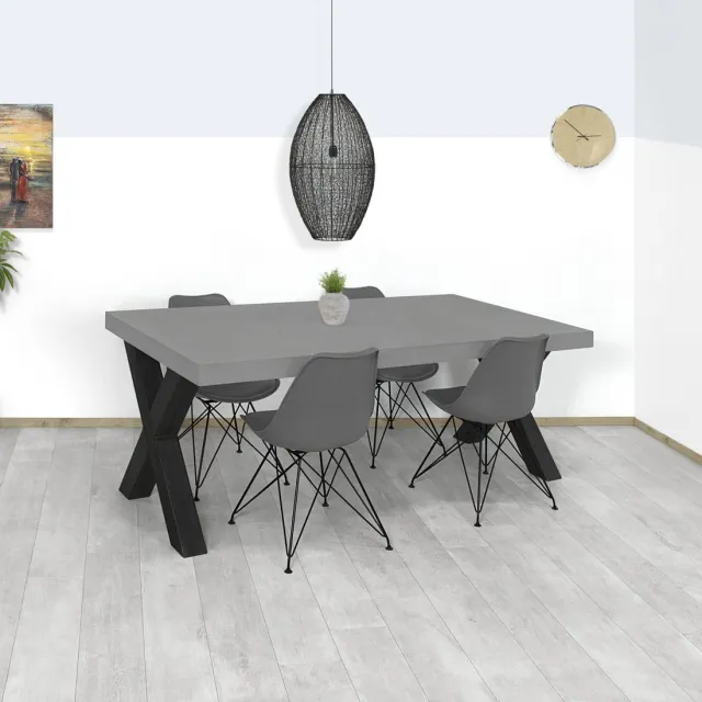 Betonlook tafel Cullom met X poten