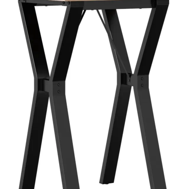 vidaXL Eettafel - Y-frame - 50x50x75,5 - cm - massief - grenenhout - en - staal Bruin