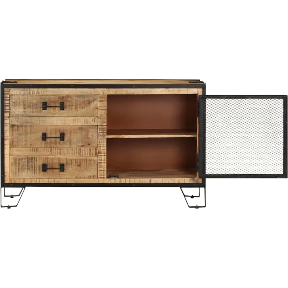 vidaXL Dressoir 100x31x60 cm massief ruw mangohout bruin, foto 3