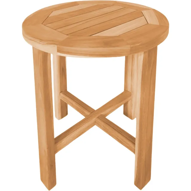 Axi Alya Teak Bijzettafel - Rond – Houten tuintafeltje - 45 x 45 x 50 cm - 100% Teak – Voor tuin, terras en balkon Bruin
