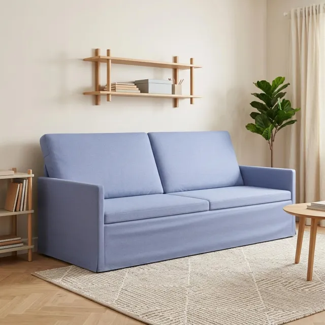 vidaXL 3-zits bank Jeans Blauw 190 x 81 x 82 cm Stof