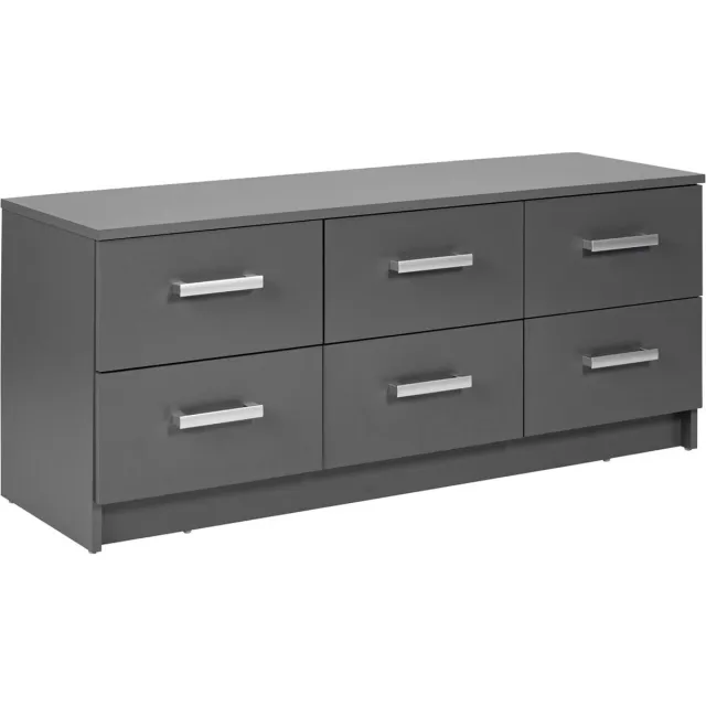 Interlink SAS Ladekast Eden 122cm 6 lades - grafiet grijs - Interlink - Kasten - Grijs - Spaanplaat - Kasten
