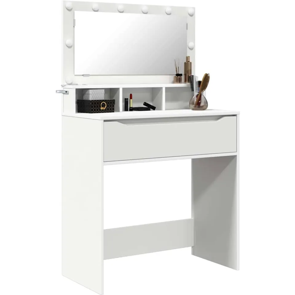 vidaXL Slaapkamer Kaptafels Wit 80 x 39,5 x 135 cm Bewerkt hout