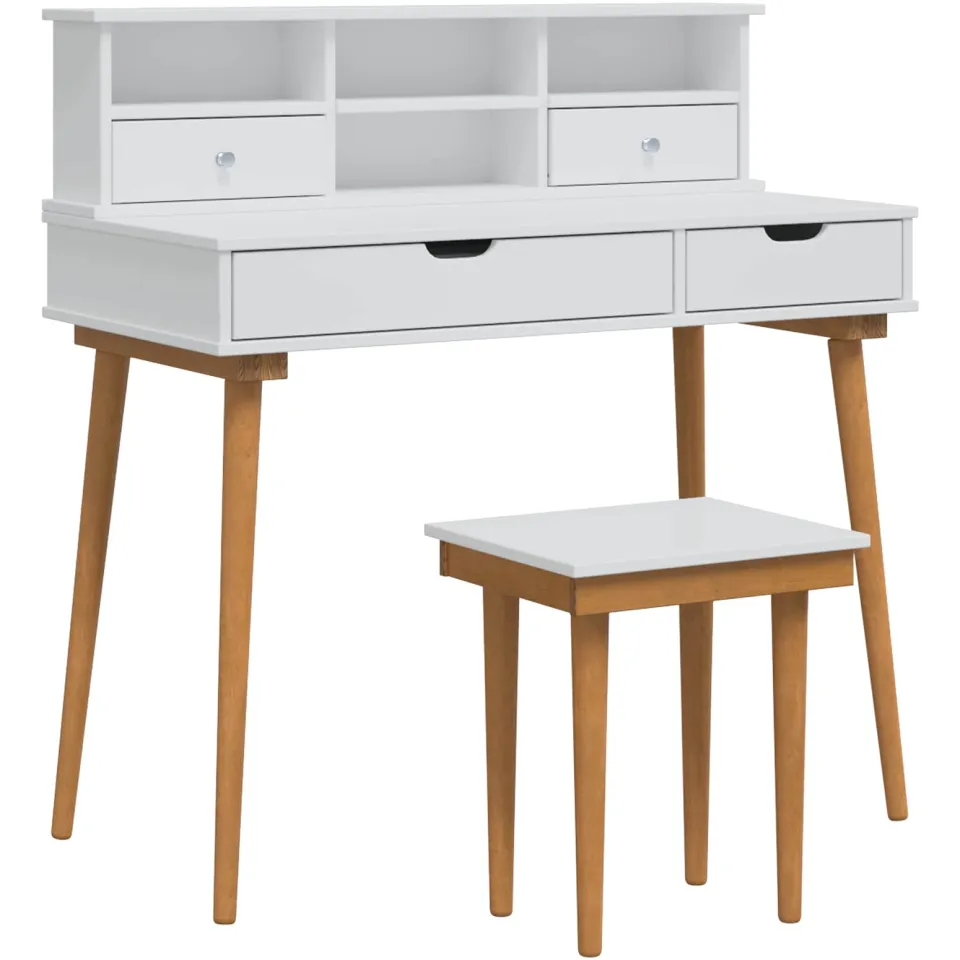 vidaXL Toilettafel Set FAUSKE 3 st Wit 100 x 50 x 103,5 cm, foto 3