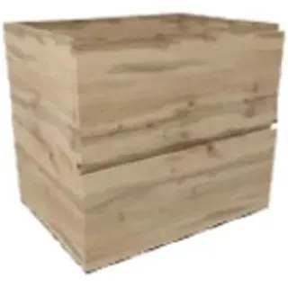 Aurlane Wastafelonderkast Timber 60cm - Natuur Eikenhoutlook - Met 2 Lades