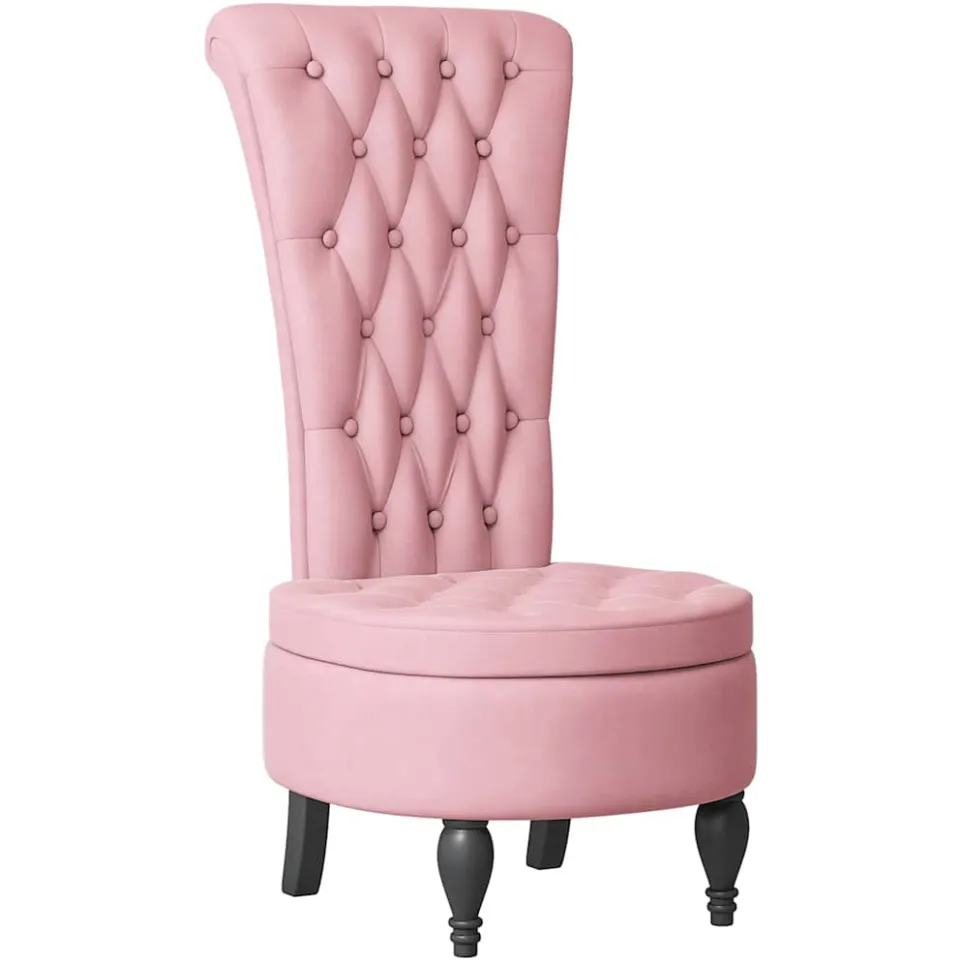 vidaXL HoogRugStoel Roze 56,5 x 70 x 110 cm Fluweel