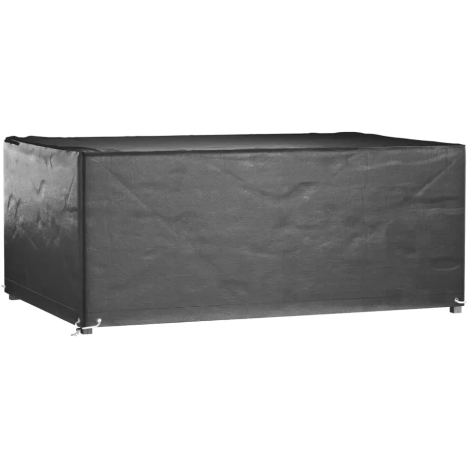 vidaXL Tuinmeubelhoezen 2 st 8 oogjes rechthoekig 180x122x75 cm zwart, foto 2