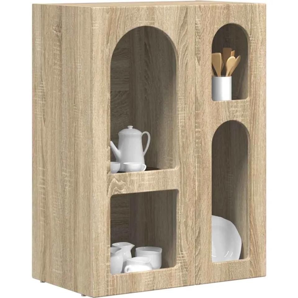 vidaXL Dressoir ELST Sonoma Eiken 59 x 35 x 80.5 cm Bewerkt hout Bruin