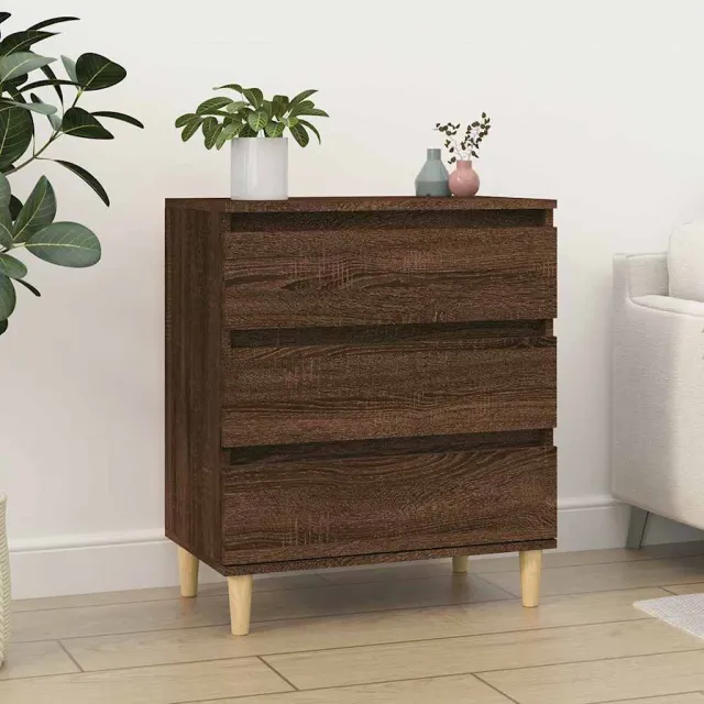vidaXL Dressoir 60x35x70 cm bewerkt hout bruin eikenkleur
