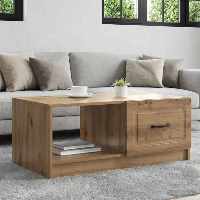 vidaXL Salontafel Artisanaal eiken 90 x 50 x 37 cm Bewerkt hout, foto 2