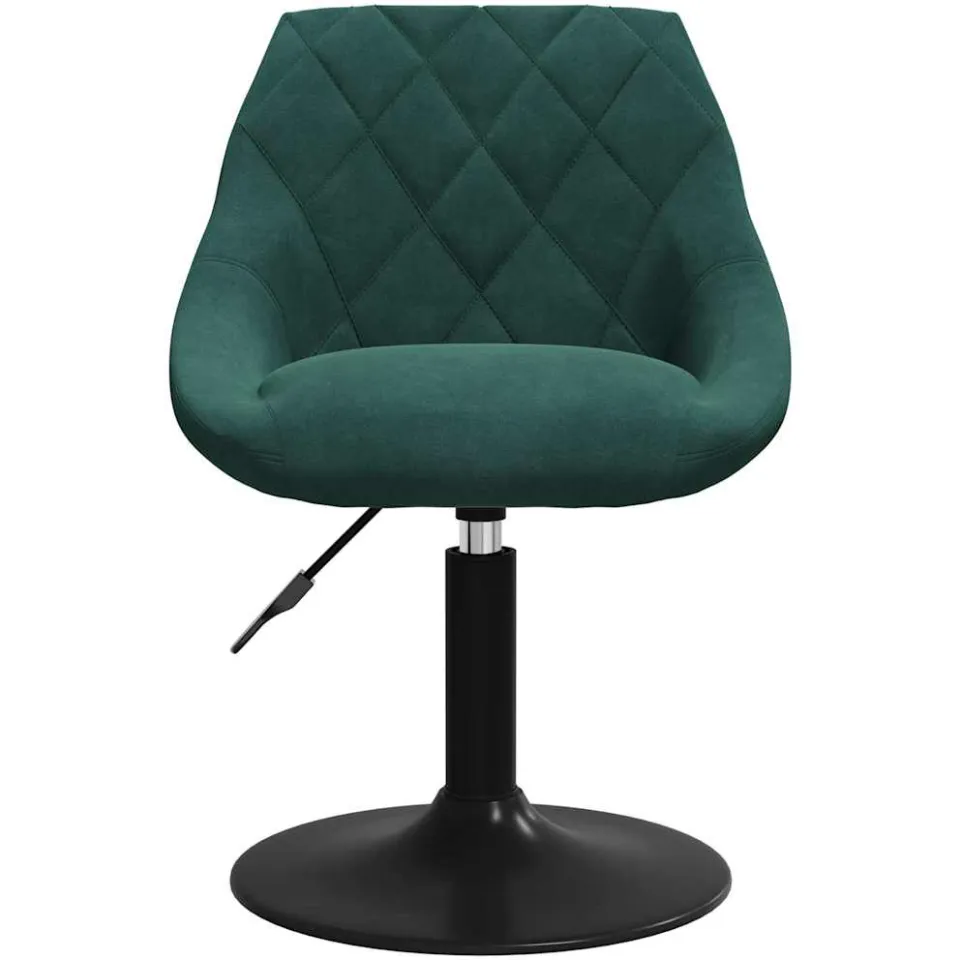 vidaXL Eetkamerstoelen draaibaar 2 st fluweel donkergroen groen, foto 4