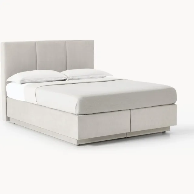 Westwing Collection Divan bed Oberon met opbergruimte Beige
