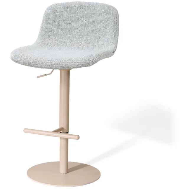 Nolon Niva-Mats draaibare tulp barkruk grijs melange - verstelbaar - beige onderstel