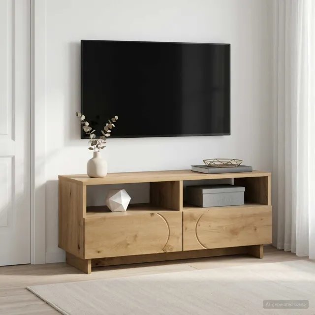 vidaXL TV-standaard 90 x 34,5 x 40 cm Artisanaal eiken Bewerkt hout, foto 2