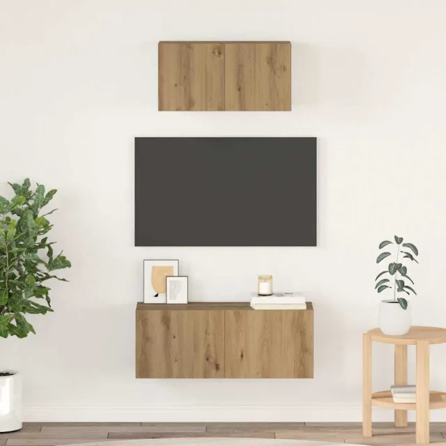 vidaXL Tv-meubelset 2 st Artisan Eiken Bewerkt hout Bruin