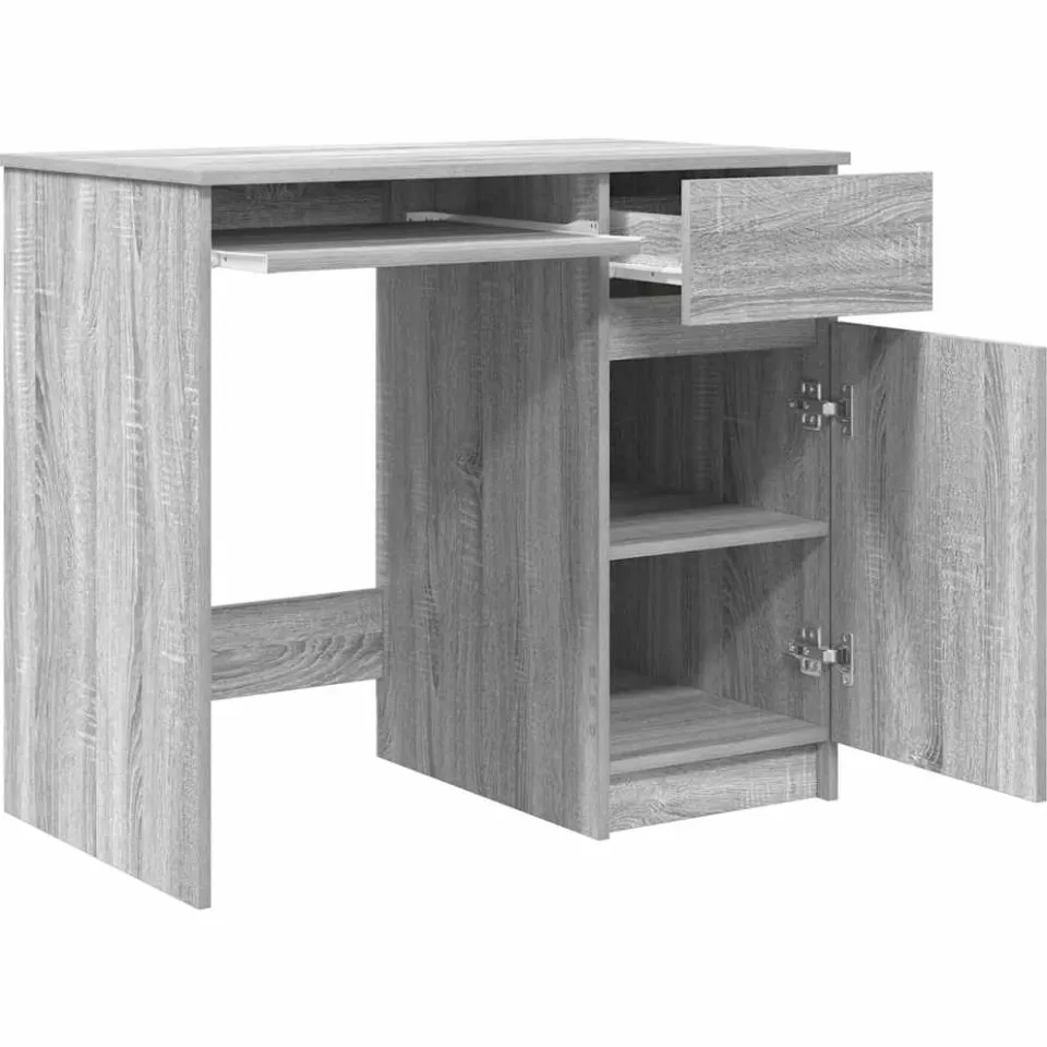 vidaXL Bureau 86x49x76 cm spaanplaat grijs sonoma, foto 4