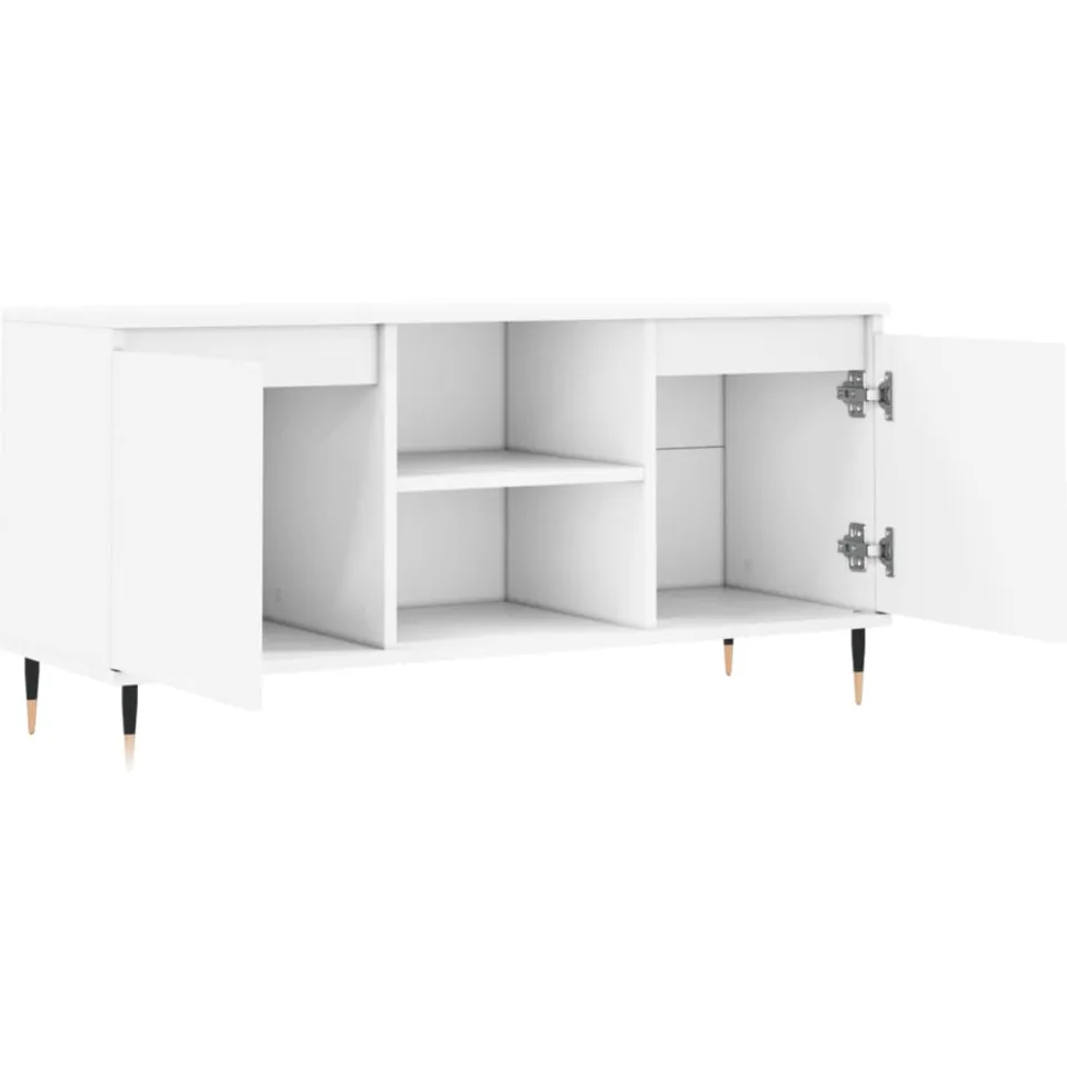 vidaXL Tv-meubel 104x35x50 cm bewerkt hout wit, foto 4