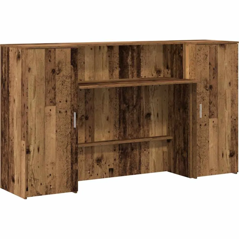 vidaXL Receptiebalie 180x50x103,5 cm bewerkt hout oud houtkleurig bruin, foto 3
