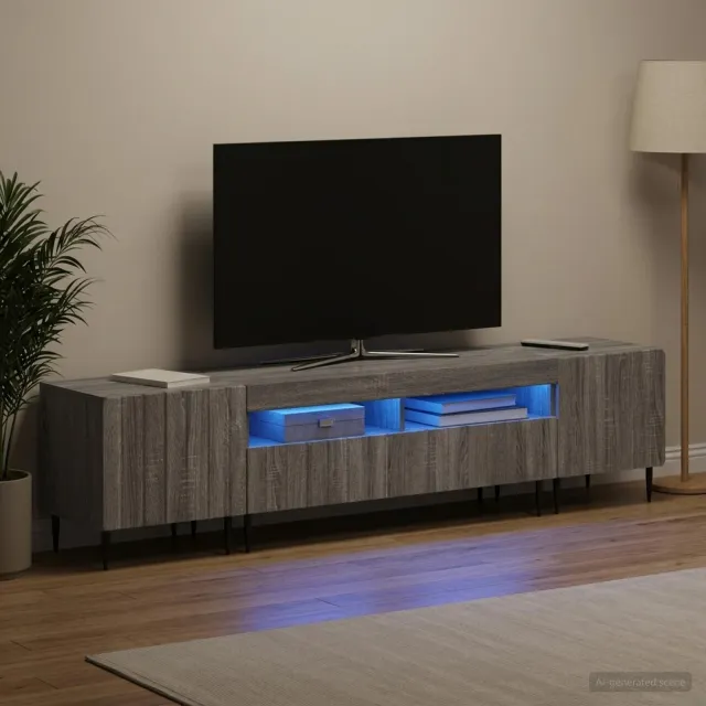 vidaXL 3-delige LED TV-kast ZWOLLE Grijs Sonoma Bewerkt hout